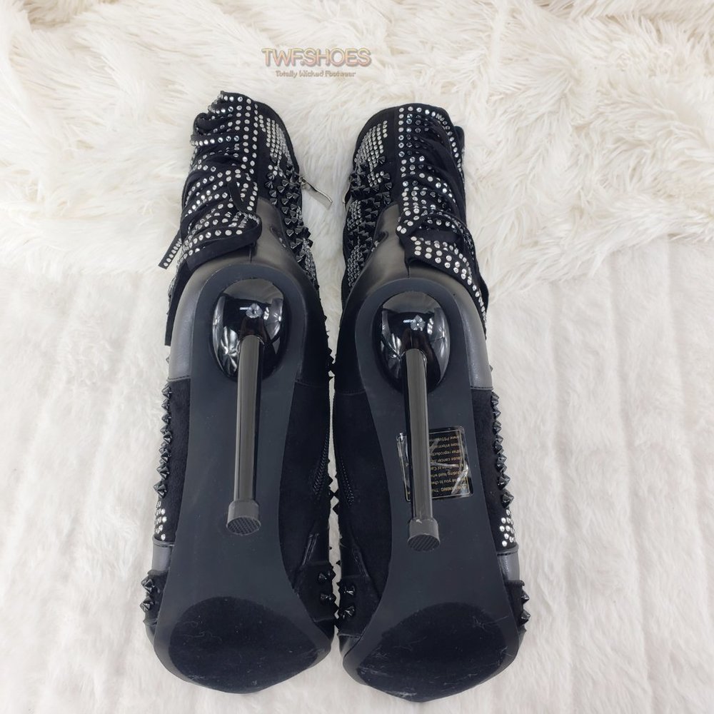 Stunning Rhinestone Stud Sexy Fringe Ankle Boots Size 10 LAST ONE - Picture 10 of 13